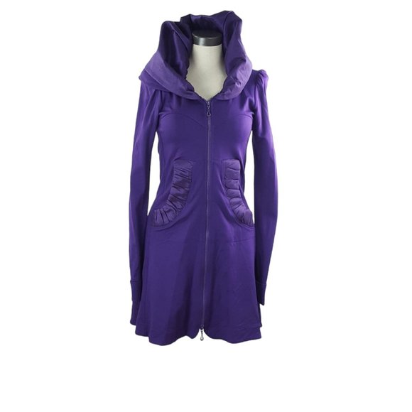 Joseph Ribkoff Zip up Dress Hooded Purple Women sz 4 - Picture 3 of 10